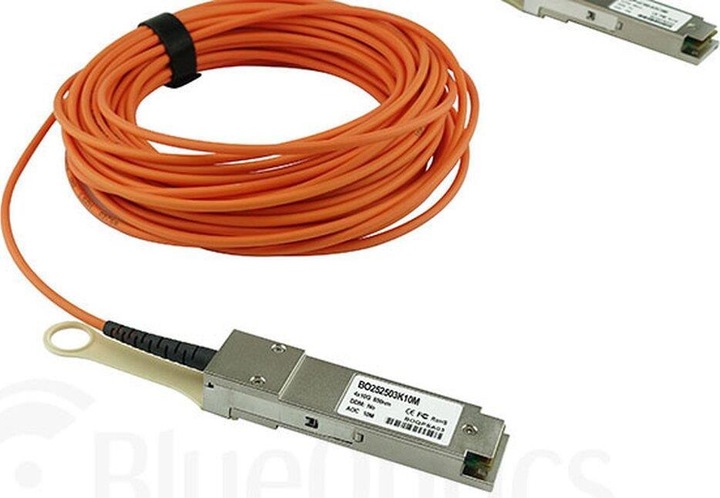 Actual product image BlueOptics Ixia QSFP-AOC-1M compatible AOC QSFP BO252503K1M