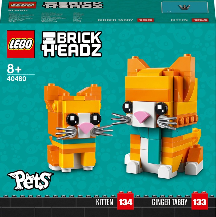 Produktbild LEGO Rot getigerte Katze (40480, LEGO Brickheadz)