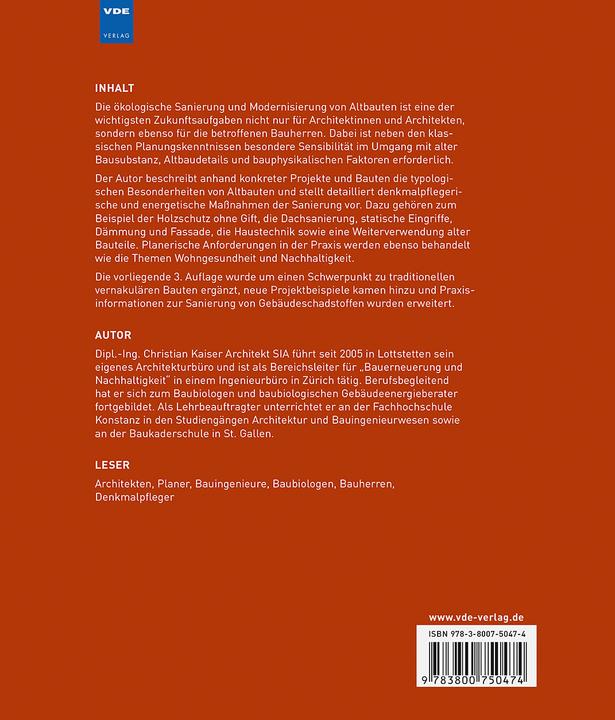 Produktbild Ökologische Altbausanierung (Deutsch, Christian Kaiser, 2020)