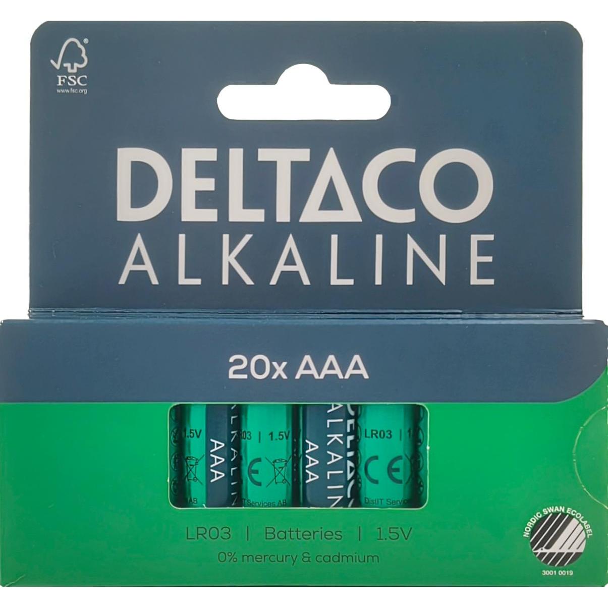 Deltaco LR03-20B (1 pz., AAA / LR03 / Micro / R03 / AM4 / MN2400 / KR03, 1300 mAh), Batterie + pile