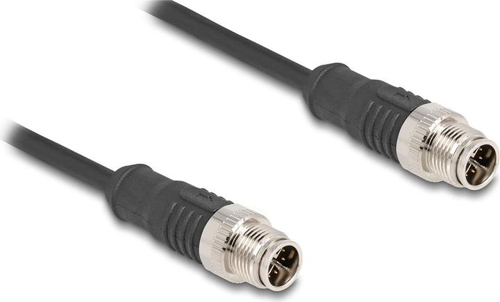 Actual product image Delock M12 cable X-coded 8 pin plug to plug PVC 1 m (CAT5e, 1 m)
