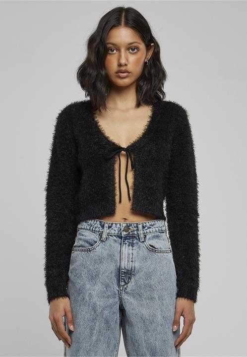 Produktbild Urban Classics Ladies Tied Cropped Feather Cardigan (M)