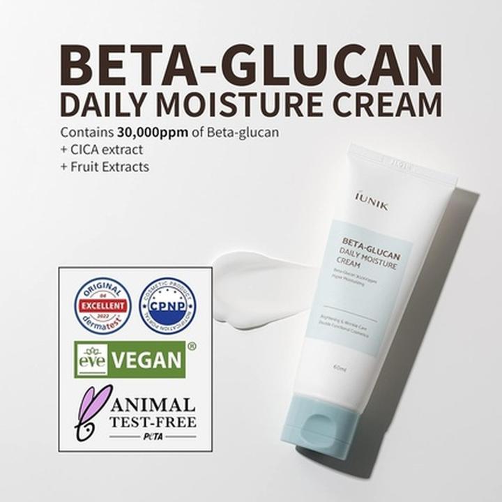 Actual product image iUNIK Beta-Glucan Vegan Lightweight (60 ml, Day cream)