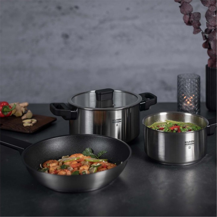 Actual product image Kuhn Rikon Locarno saucepan 1.5 L · Ø 16 cm (16 cm, Saucepan, Stainless steel)