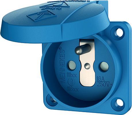 Actual product image Mennekes MEN 11181 16A 2-pole E230V Schuko surface-mounted socket outlet blue