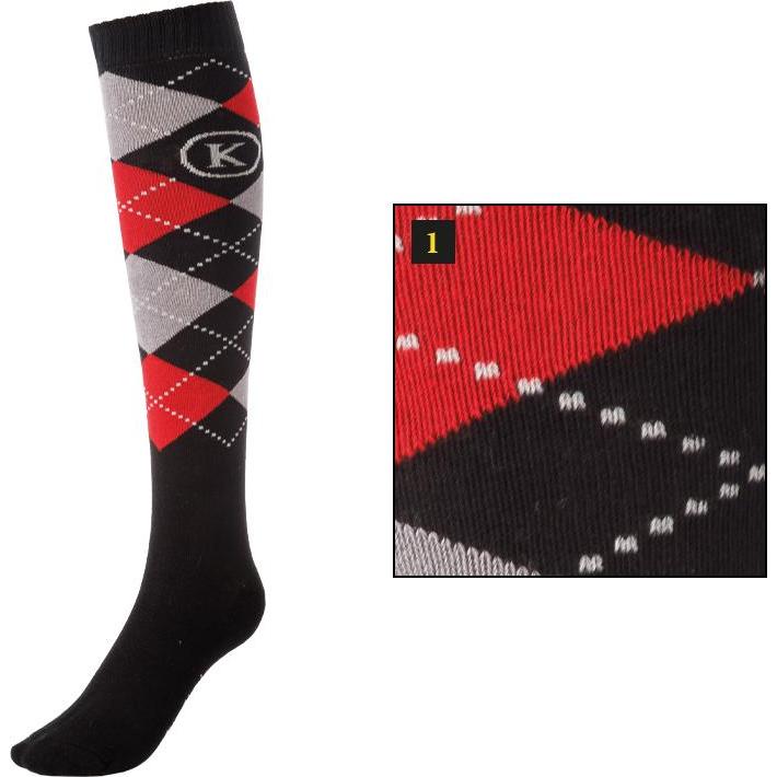 Kavalkade, Socken, Reitsocken, Grau, Schwarz, (35, 38)