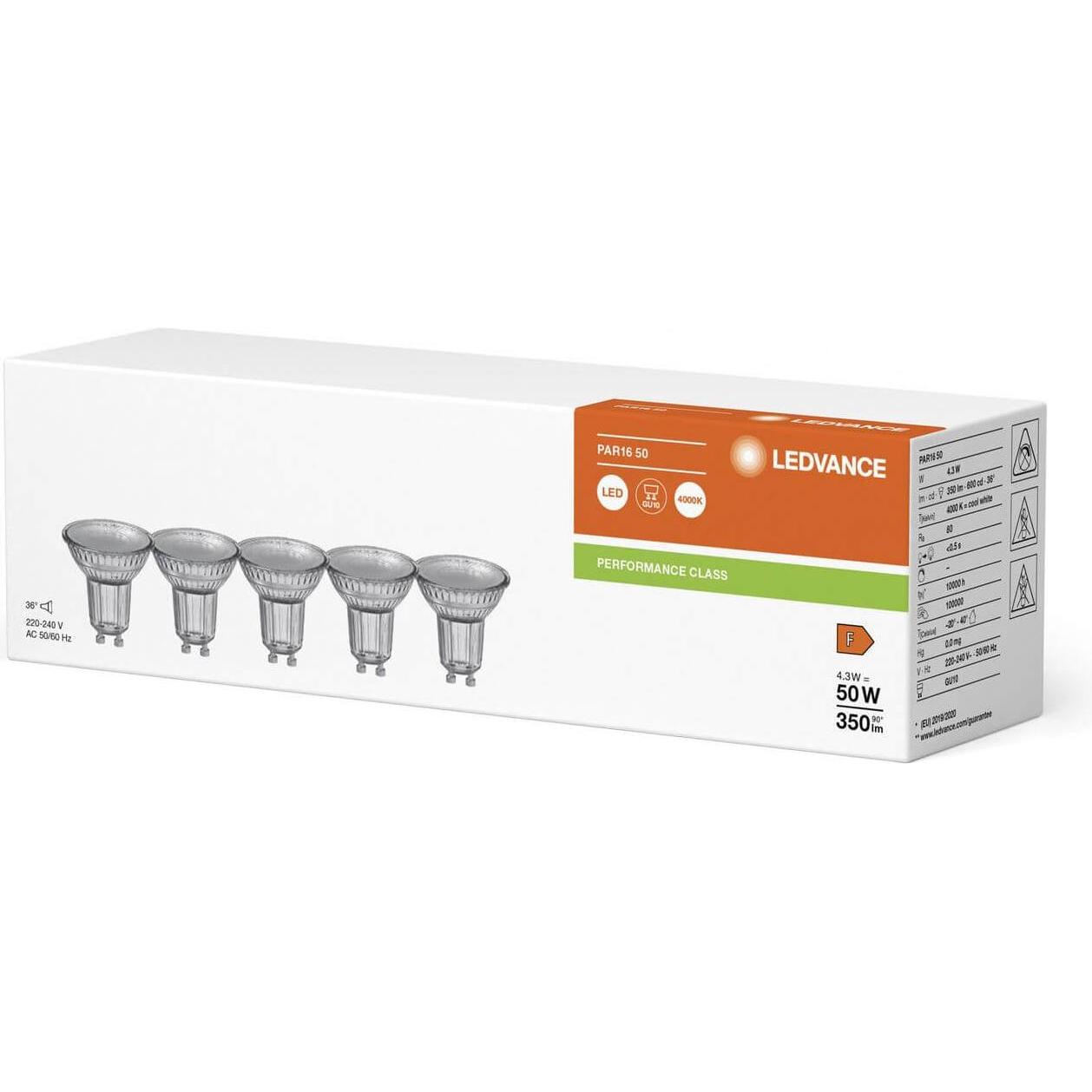 Thumbnail - Ledvance, Leuchtmittel, LED-Lampenset (GU10, 4.30 W, 350 lm, 1 x, F)
