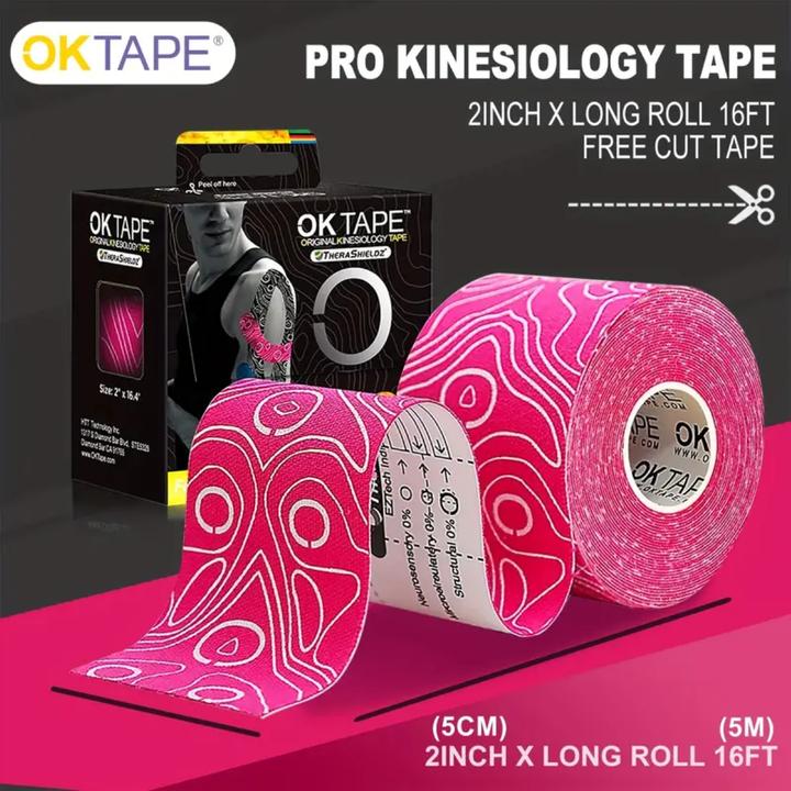 Produktbild OK Tape PRO Kinesiologie Tape, 5cm X 5m Rot (5 m)