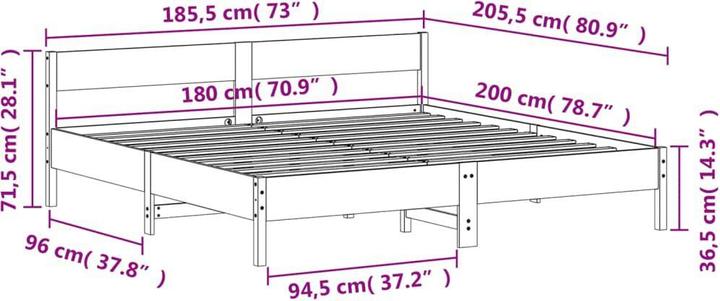 Image du produit vidaXL Bettgestell (180 x 200 cm)
