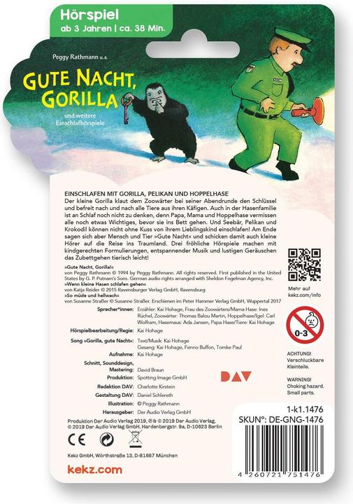 Actual product image Kekz Good night, Gorilla, 1 audio chip (German)