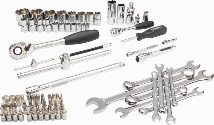 Actual product image SATA 1/4" & 1/2" hexagon socket & combination spanner set, 76 pieces