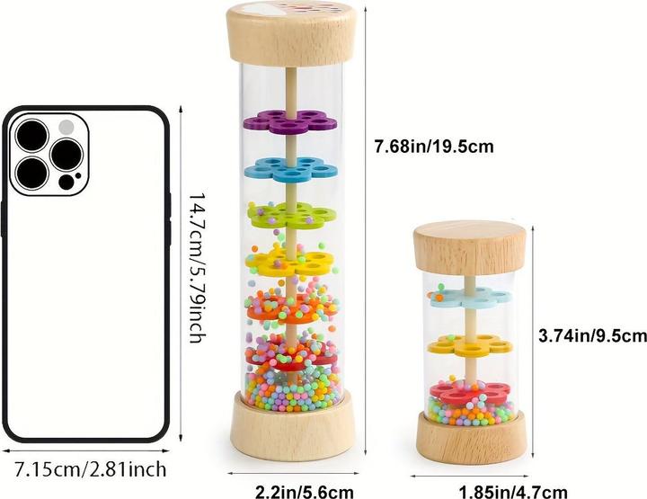 Image du produit Activity Board Instrument tubulaire en bois à son de pluie, instrument de musique à bâton de pluie