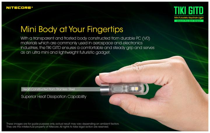 Image du produit Nitecore TIKI Glow in the Dark lumineux (5.50 cm, 300 lm)