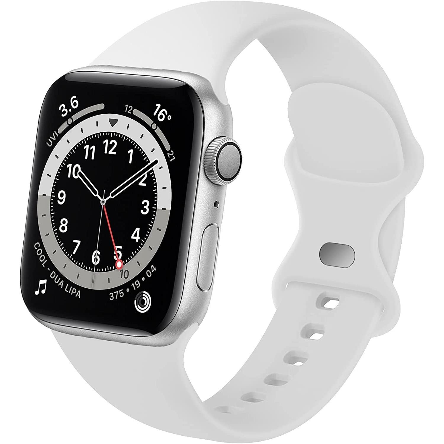 Strap-it Armband (Silikon, Apple Watch), Uhrenarmband, Weiss