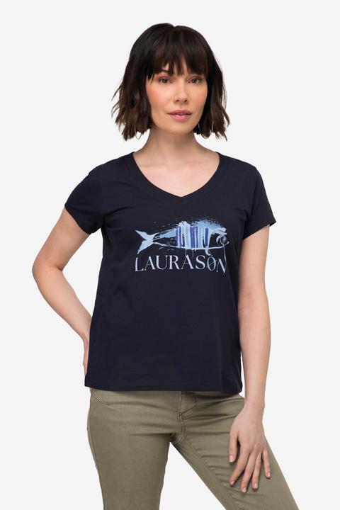 Produktbild Laurasøn T-Shirt, Fisch Motiv, V-Ausschnitt, Halbarm (S)