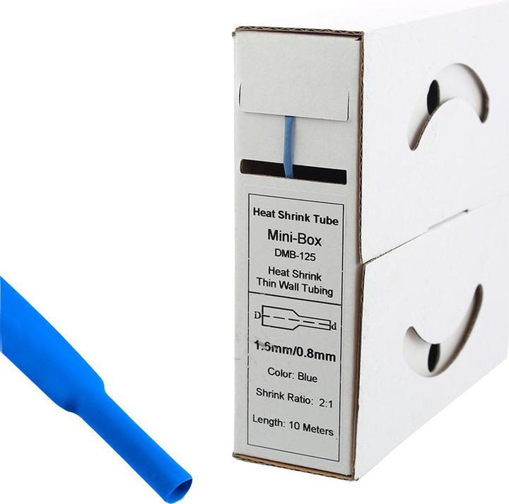 Actual product image Offgridtec 10m heat shrink tubing 1.6mm>0.8mm blue (1 x)