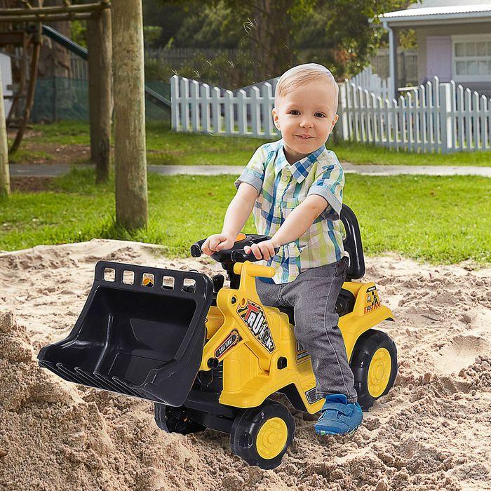 Immagine prodotto Swisshandel24 Scivolo auto per bambini escavatore sedile escavatore con vano portaoggetti incorporato ruota a