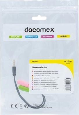 Image du produit Dacomex Adaptateur 2x Jack 3,5mm (Micro + Casque) vers 1x Jack 3,5mm F/M (0.12 m)