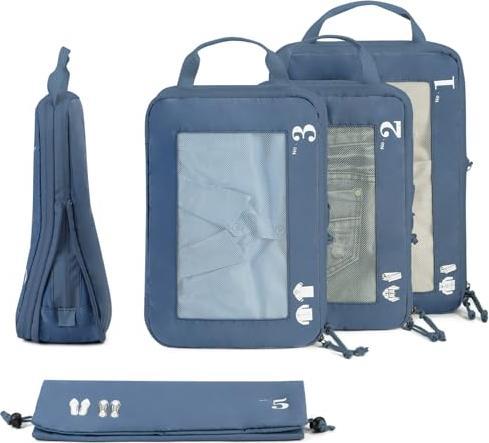 Actual product image Only-Bags.Store 5-piece compression case organiser set for rucksack compression packing cubes Packing cubes