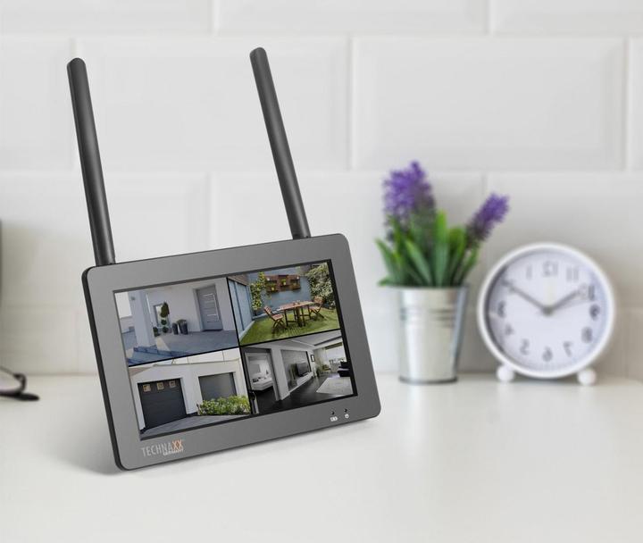 Immagine prodotto Technaxx Set di telecamere di sorveglianza wireless, ricevitore touchscreen da 7", 4 telecamere IP FullHD