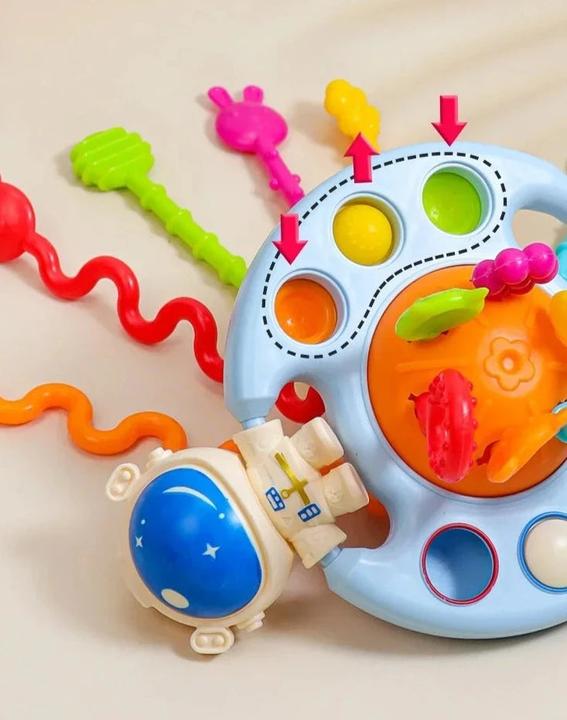 Actual product image Activity Board 1-3 years silicone pull string educational toy 3 in 1 develop teething sensory skills