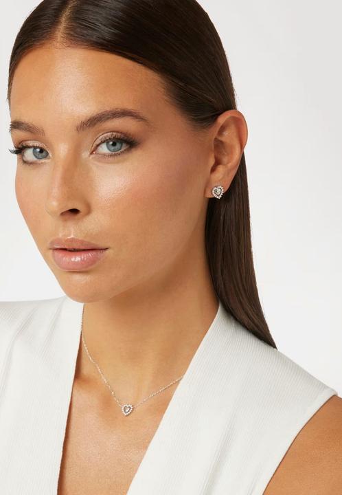 Immagine prodotto Guess Orecchini JARDIN HEART & CRYS STUDS da 10MM (Argento 925)