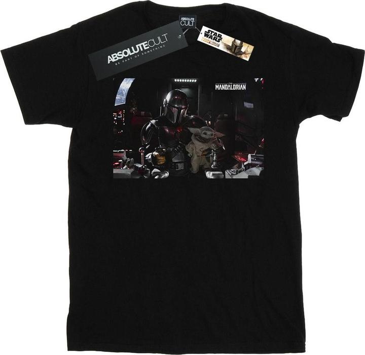 Actual product image Star Wars Mens The Mandalorian Mando And Co-Pilot T-Shirt (M)