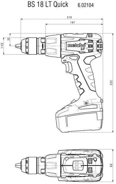 Actual product image Metabo Cordless drill screwdriver BS 18 LT Quick (Rechargeable battery operated)