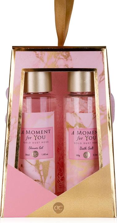 Produktbild Accentra Badeset A MOMENT FOR YOU in Geschenkbox, inkl. 50ml Duschgel, 60g Badesalz, 15g Netzschwamm, Duft: G (Haarpflege set)