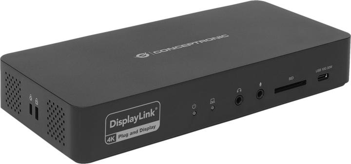 Actual product image Conceptronic Dock 17-in-1 USB-C->HDMI,DP 4K/60Hz,GbE,USB-C (USB-C, 17 ports)