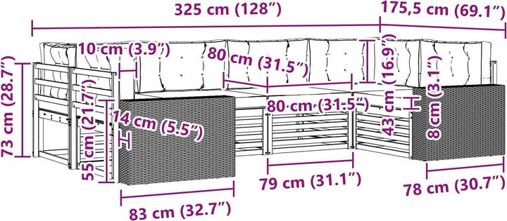 Produktbild vidaXL Outdoor-Sofa