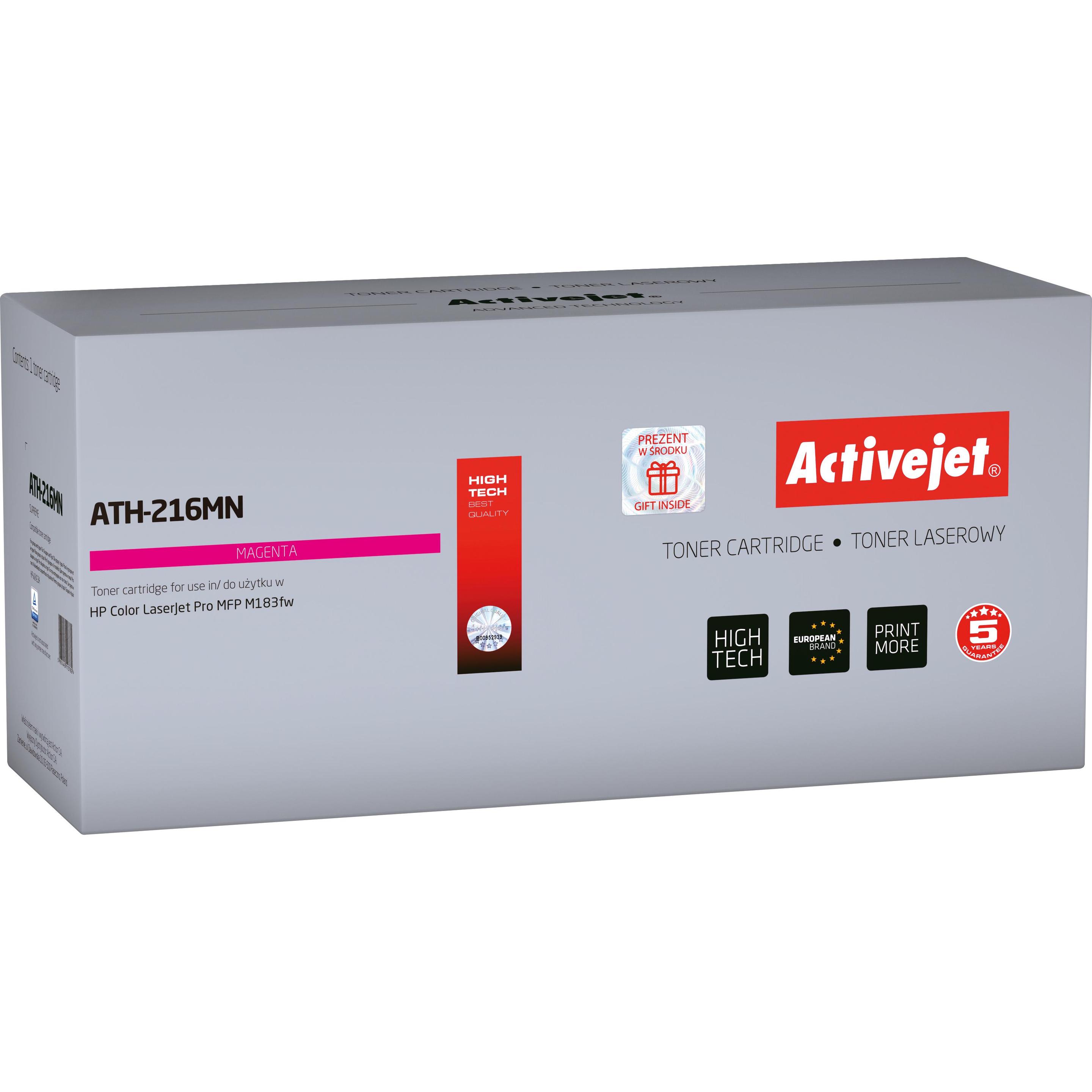 Activejet, Toner, ATH-216MN Tonerkartusche für HP Drucker, Ersatz HP W2413A Supreme Violett, mit Chip (V)