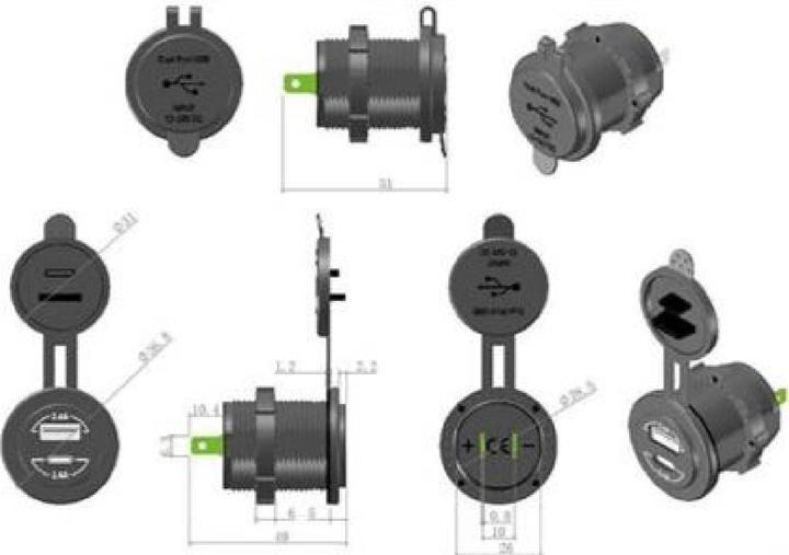 Image du produit Synkra Prise-USB double avec capot