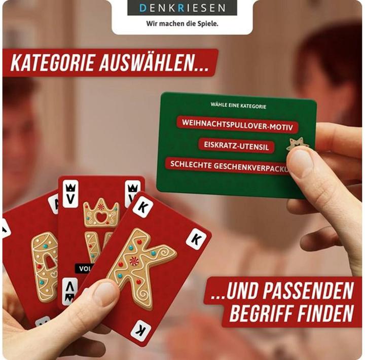 Actual product image Denkriesen Stadt Land Vollpfosten - Card game Christmas Edition (d) (German, 3 - 6 Players)