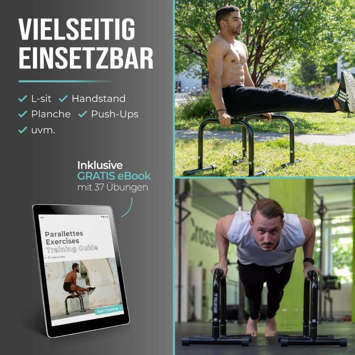 Image du produit Pullup & Dip Fitness Parallettes aus Stahl, extra breiter Griff & rutschfest