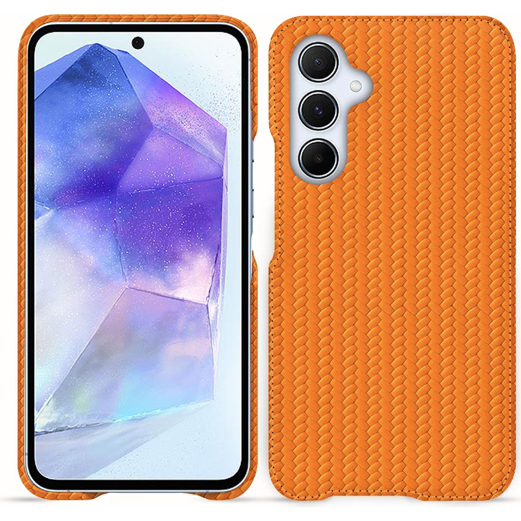 Thumbnail - Noreve Lederschutzhülle (Samsung Galaxy A55), Smartphone Hülle, Orange