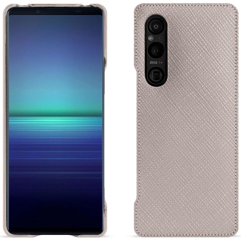 Noreve Lederschutzhülle (Sony Xperia 1 V), Smartphone Hülle, Beige