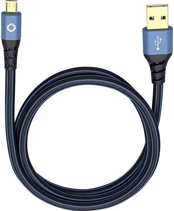 Actual product image Oehlbach USB 2.0 connection cable (1x plug A 1x micro B) 0.50 m gold-plated plug contacts Plus (0.50 m, USB 2.0, 2.50 W)