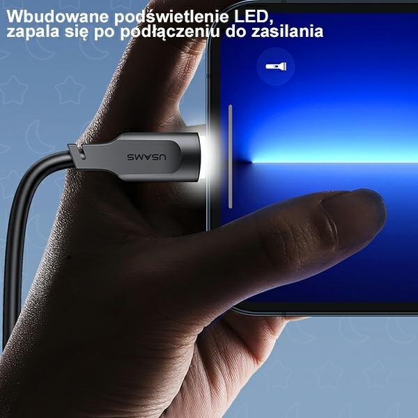 Actual product image Usams Charging Cable Type-C to Type-C - Black (1.20 m, USB 3.2 Gen 1)