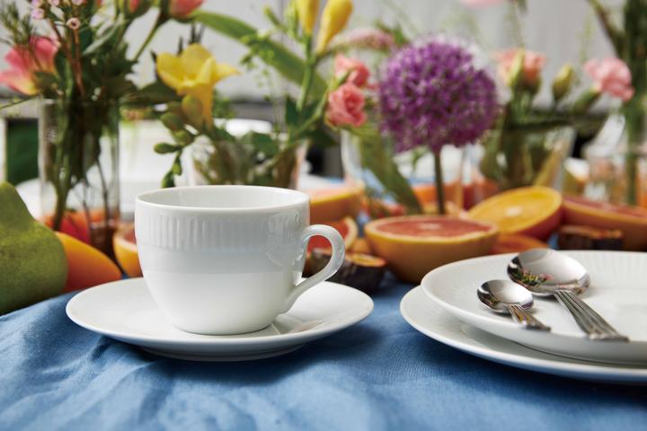Immagine prodotto Aida Relief - Set di 4 piatti da pranzo bianchi - 22 cm (35186) (4 x, 22 cm)