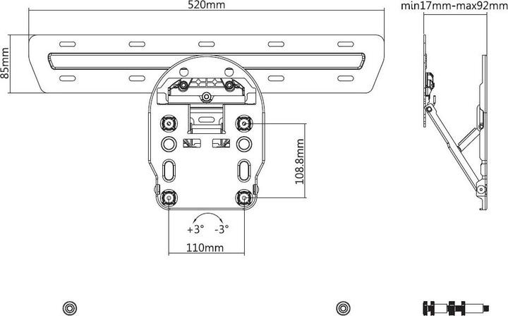Actual product image Multibrackets M LED Wallmount Series 7/8/9 (Ceiling, 55", 30 kg)