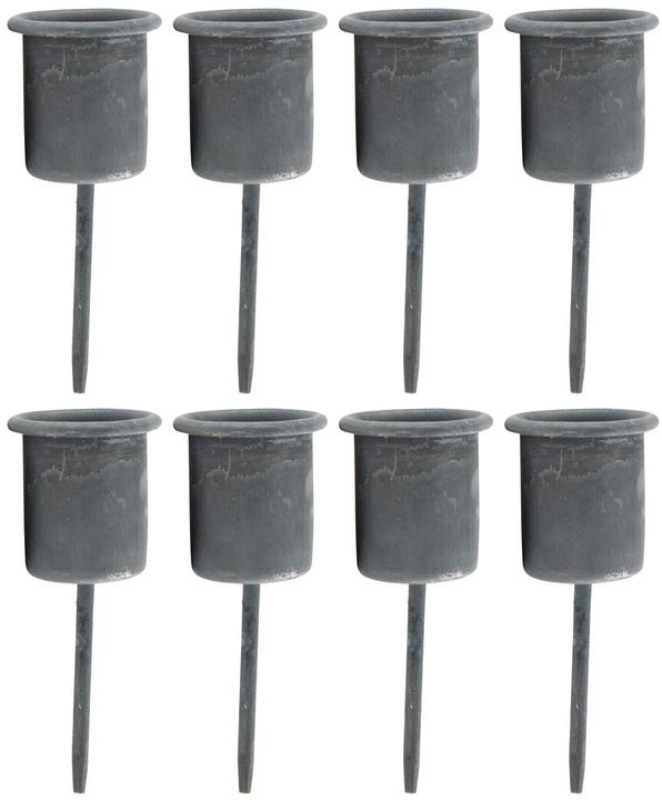 Produktbild Novaliv 8x Stabkerzenhalter grau I Kerzenpick 7,1 x Ø 2,8 cm Kerzenstecker für