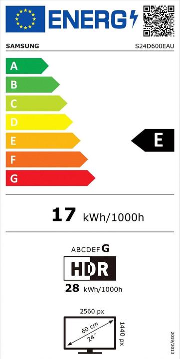 Energy Label Samsung ViewFinity S6 - S60D (2560 x 1440 pixels, 24")