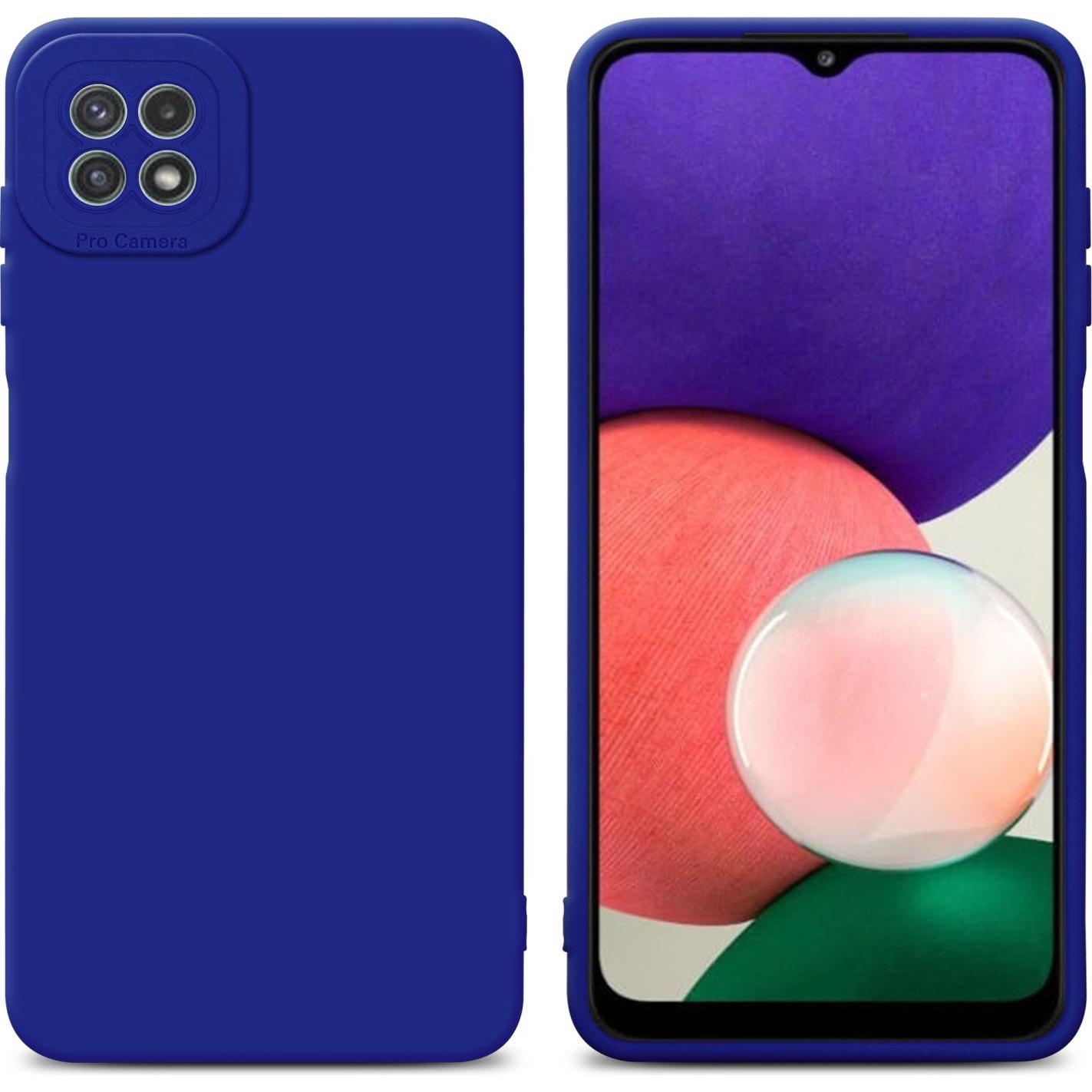 Cadorabo Hülle für Samsung Galaxy A22 5G im TPU Fluid LM162 Style (Samsung Galaxy A22 5G), Smartphone Hülle, Blau