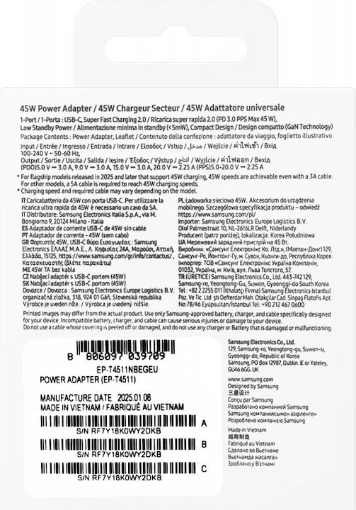 Produktbild Samsung Power Adapter (45 W)