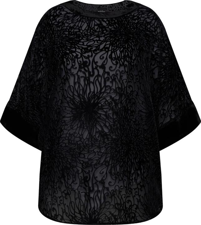 Produktbild Ulla Popken Bluse, Ausbrenner-Samt, Oversized, Rundhals, Halbarm (54)