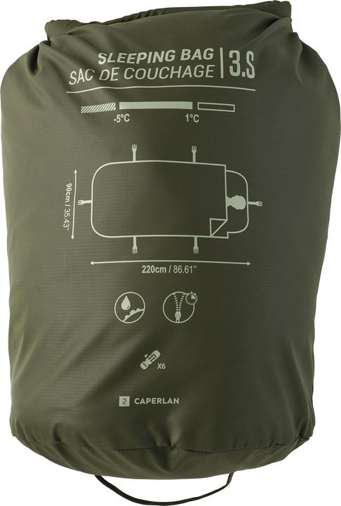 Actual product image Caperlan Sleeping bag 3 Seasons Polyester (220 cm)