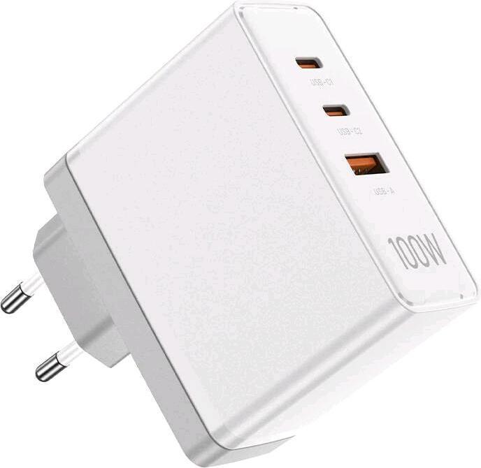 Image du produit Vention Wall charger,, FEGW0-UE, 2xUSB-C, USB- A, 100W/100W/30W, GaN (white) (100 W, 2 ports)