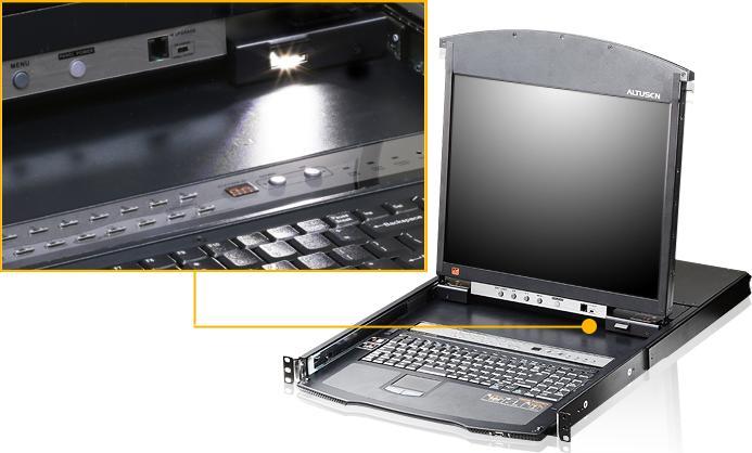 Produktbild Aten KL1516AiN KVM Over-IP Switch, 48cm TFT, VGA, PS/2-USB über Kat 5, 16 Ports, DE-Layout