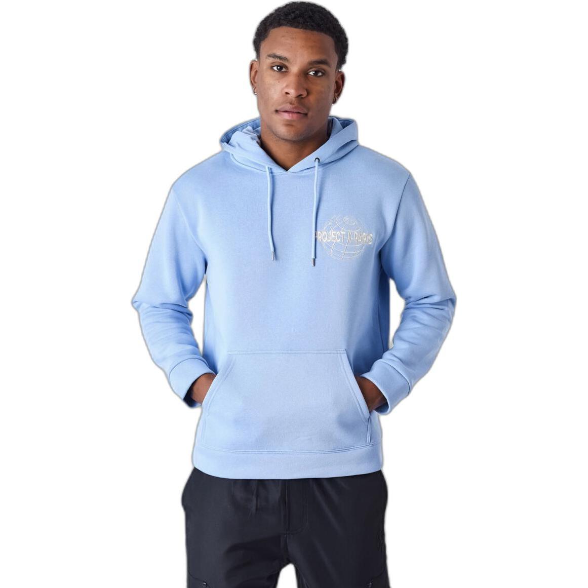 Project X Paris, Herren, Pullover, Kapuzen-Sweatshirt mit Weltkarten-Motiv, (S)